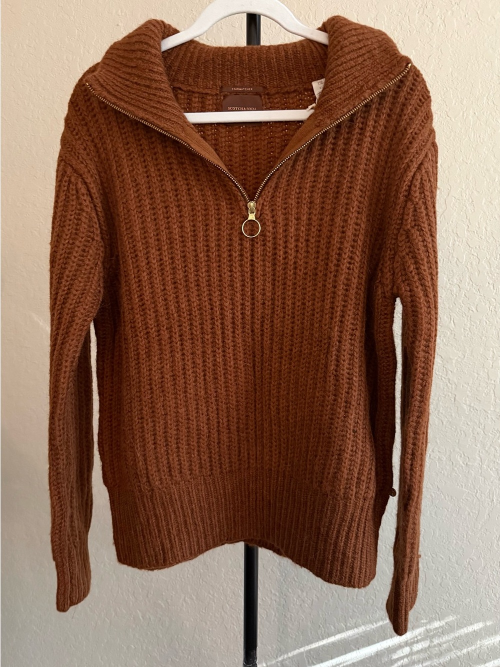 Scotch & Soda Maison Scotch Half Zip Alpaca Wool Sweater Size XL NWT - Picture 9 of 15